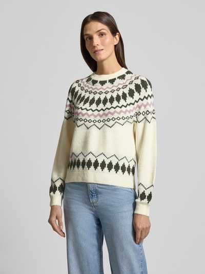 Vila Strickpullover mit Rundhalsausschnitt Modell 'PEYSA' Offwhite 4
