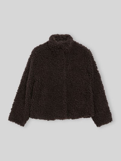 s.Oliver RED LABEL Regular Fit Teddyjacke mit Stehkragen Dunkelbraun 2
