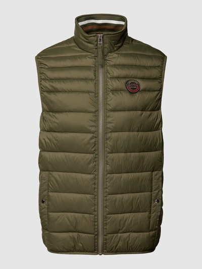 Christian Berg Men Bodywarmer met labelpatch Olijfgroen - 2