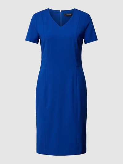 comma Knielange jurk met V-hals Koningsblauw - 2
