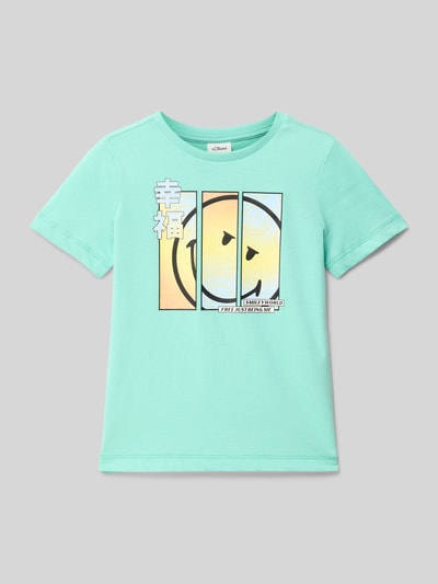 s.Oliver RED LABEL Regular Fit T-Shirt aus reiner Baumwolle Tuerkis 1