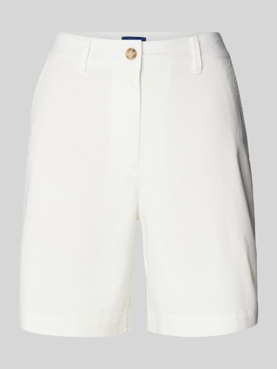 Gant Korte regular fit broek met riemlussen Offwhite - 2