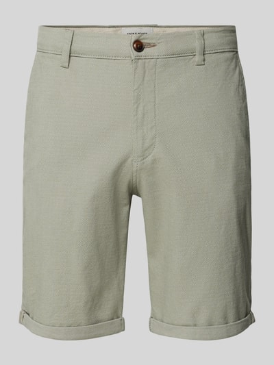 Jack & Jones Regular fit bermuda met structuurmotief, model 'FURY' Lindegroen - 2