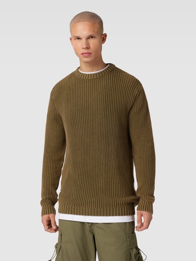 Alpha Industries Strickpullover mit Strukturmuster Oliv 4