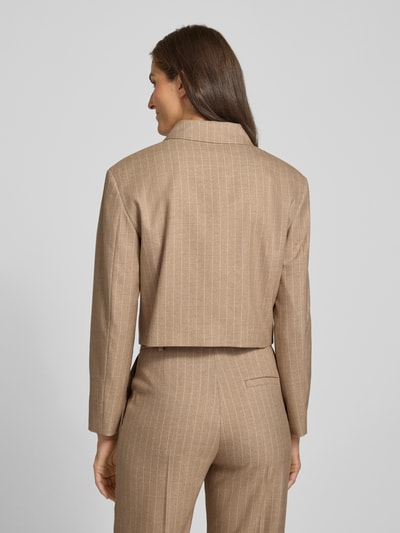 HUGO Boxy fit blazer van flanel, model 'ALERO' Zand - 5