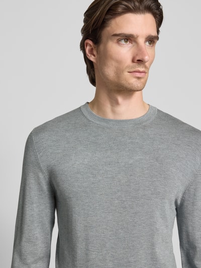 MCNEAL Strickpullover mit gerippten Abschlüssen Mittelgrau Melange 3