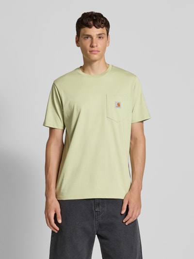 Carhartt Work In Progress T-shirt z detalem z logo Jasnozielony 4