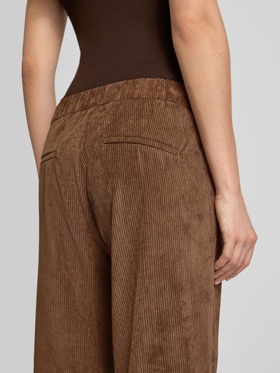 MAC Spodnie sztruksowe skrócone z elastycznym pasem model ‘CHIARA’ Średniobrązowy 3