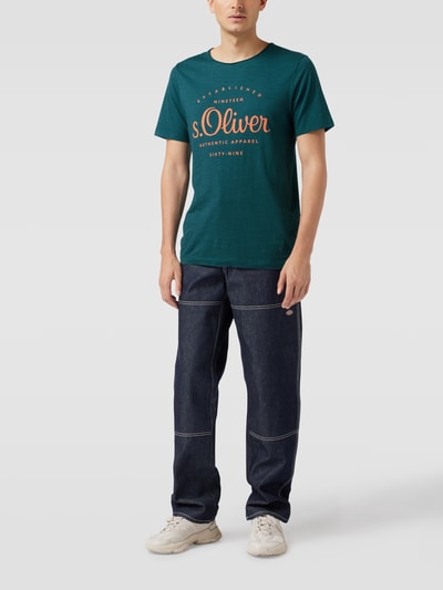 s.Oliver RED LABEL T-Shirt mit Label-Print Petrol 1