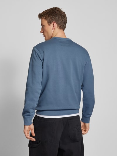 G-Star Raw Sweatshirt met labelprint Rookblauw - 5