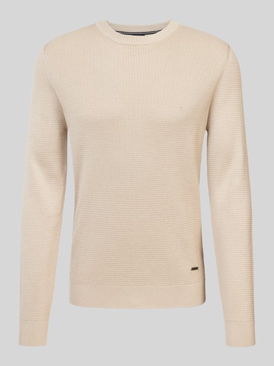 JOOP! Collection Strickpullover mit Label-Detail Modell 'Wikko' Beige 1