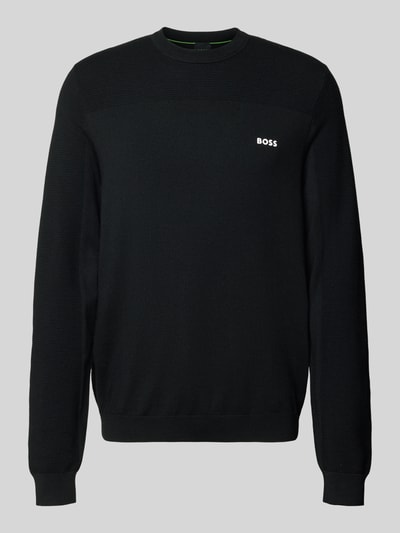 BOSS Green Regular fit gebreide pullover met wol, model 'MOMENTUM' Zwart - 1