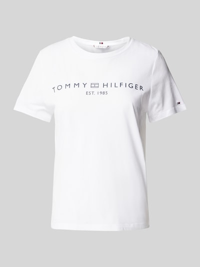 Tommy Hilfiger T-Shirt mit Label-Print Weiss 1