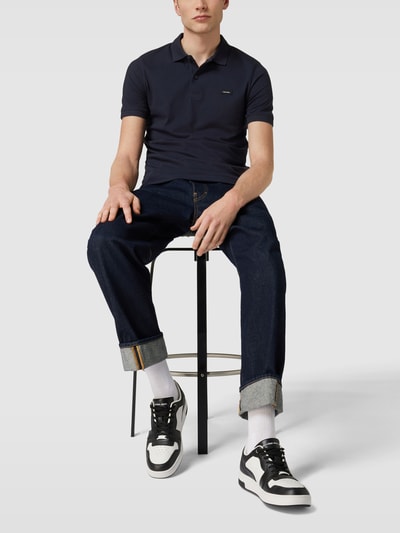 CK Calvin Klein Poloshirt mit Label-Patch Marine 1