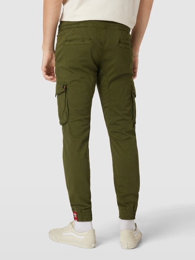 Alpha Industries Spodnie cargo z detalami z logo model ‘Twill’ Oliwkowy 5