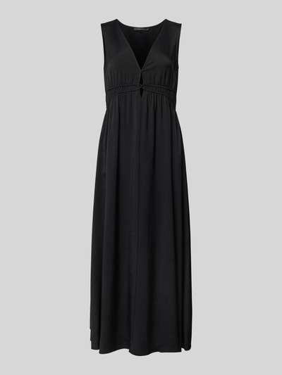 comma Midi-jurk van viscosemix met cut-out Zwart - 2