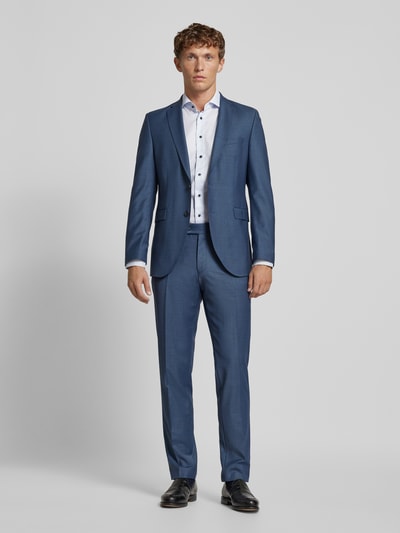 Profuomo Slim fit zakelijk overhemd met haaikraag, model 'Cutaway' Bleu - 1