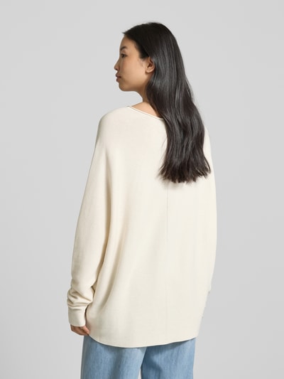 Drykorn Oversized gebreide pullover met ronde hals, model 'MAILA' Ecru - 5