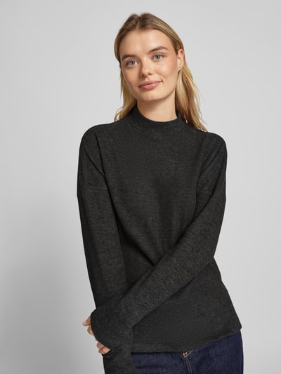 Vero Moda Oversized Langarmshirt mit Stehkragen Metallic Black 3