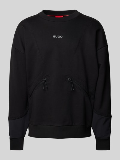HUGO Sweatshirt mit Label-Print Modell 'Dautumnas' Black 2