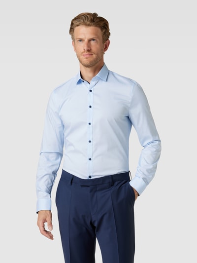 OLYMP No. Six Koszula biznesowa o kroju super slim fit z fakturowanym wzorem Błękitny 4