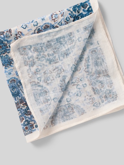 Cinque Fliege und Einstecktuch aus Leinen im Set Modell 'TURINO' Rauchblau 3