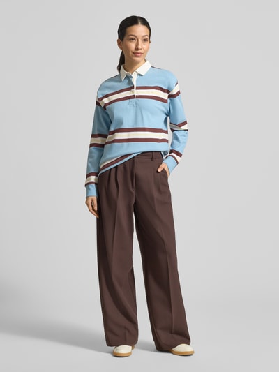 Jake*s Studio Woman Shirt met lange mouwen met Polokraag en verborgen Knoopsluiting Bleu - 1
