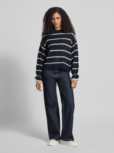 zero Regular Fit Pullover in Strick-Optik Marine 1