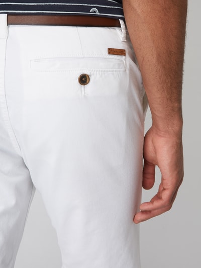 Tom Tailor Regular Slim Fit Chinoshorts mit Gürtel Weiss 3