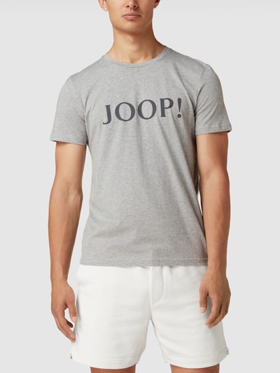 JOOP! Collection T-shirt met labelprint, model 'Alerio' Zilver - 4