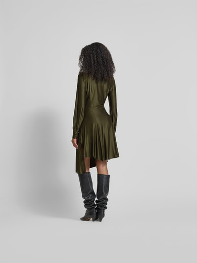 Rabanne Knielanges Kleid mit Knopfleiste Khaki 5