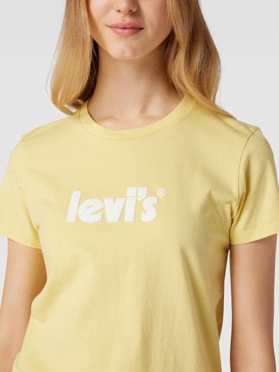 Levi's® T-shirt z nadrukiem z logo Jasnożółty 3