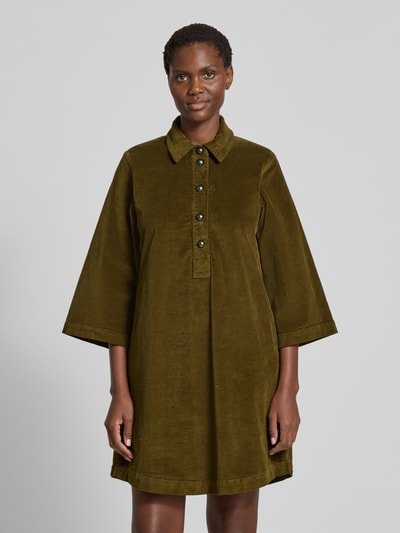 B.Young Knielange overhemdjurk van corduroy, model 'Dasik' Olijfgroen - 4