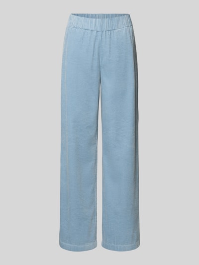 Produktfoto, Relaxed Fit Cordhose aus reiner Baumwolle von Marc O'Polo Denim in Hellblau, Optik: Unifarben, Struktur, elastischer Bund, seitliche Eingrifftaschen, Cord, Materialverarbeitung: reine Baumwolle