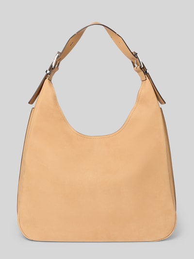 Produktfoto, Hobo Bag mit Label-Detail Modell 'NOLITA' von MICHAEL Michael Kors, jasnobeżowa, gładka tekstura, Szerokość w rozmiarze 1: 40 cm, długość 42 cm, głębokość 10 cm, długość paska 36 cm