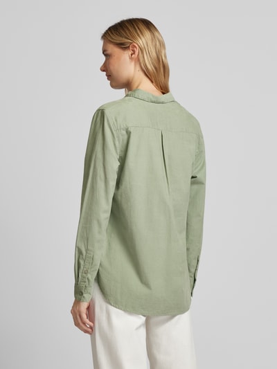 Christian Berg Woman Regular fit corduroy blouse met borstzakken Rietgroen - 5