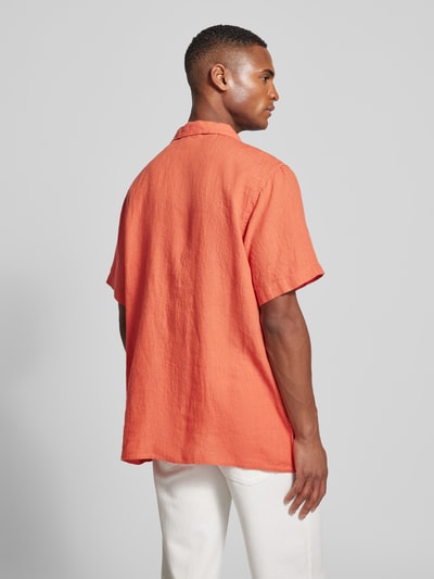 Knowledge Cotton Apparel Vrijetijdsoverhemd met knoopsluiting Terracotta - 5