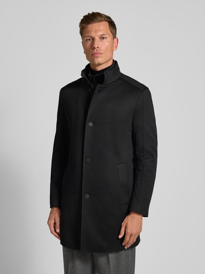 MCNEAL Regular fit lange jas met opstaande kraag Zwart - 4