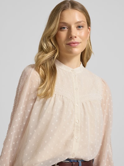 Vero Moda Regular fit chiffon blouse met dobbystructuur, model 'LEAH ANNIKA' Ecru - 3