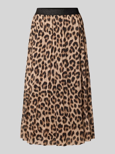 Oui Midirok met plissévouwen Camel - 2