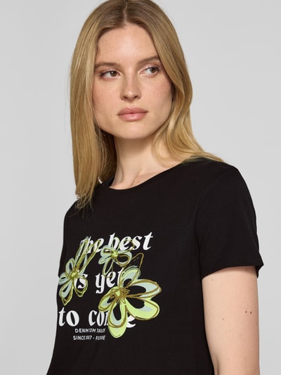 Tom Tailor Denim Regular Fit T-Shirt aus reiner Baumwolle Black 3