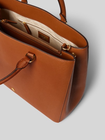 Lauren Ralph Lauren Handtasche aus Leder mit kurzen Tragegriffen Modell 'HANNA' Cognac 4