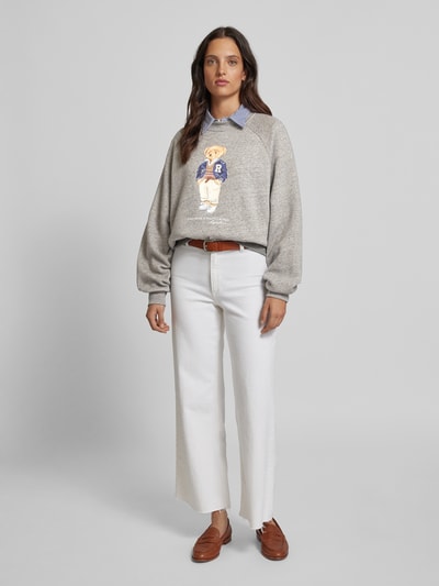 Polo Ralph Lauren Sweatshirt mit Motiv- und Label-Print Mittelgrau 1