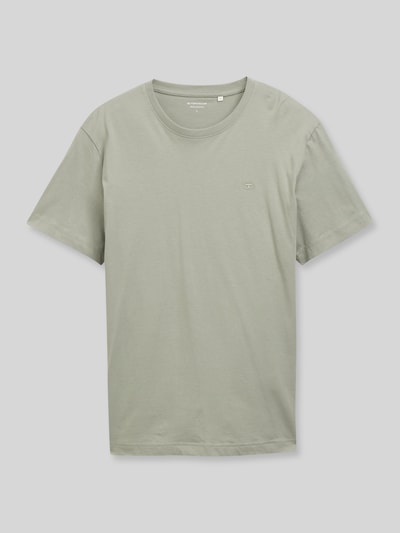 Produktfoto, Regular Fit T-Shirt aus reiner Baumwolle von Tom Tailor, jednolity kolor, krój regular fit, logo, okrągły dekolt, krótki rękaw, jersey