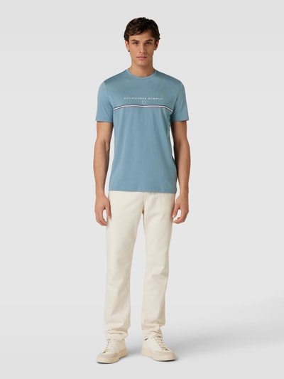 Christian Berg Men T-shirt met statementprint Metallic turquoise - 1