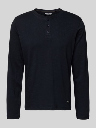 Blend Bluzka z długim rękawem i krótką listwą guzikową model ‘BRAT’ Czarny 2