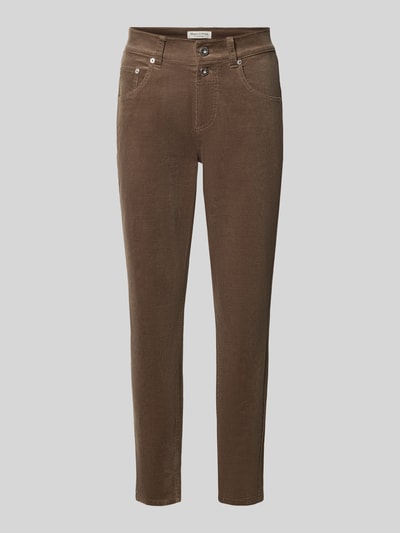 Produktfoto, braune, schmal geschnittene Boyfriend Fit Cordhose aus Baumwoll-Mix von Marc O'Polo, Damen Cordhose
