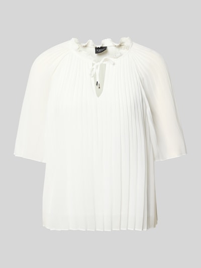 s.Oliver BLACK LABEL Regular Fit Blusenshirt in Plissee-Optik Offwhite 2
