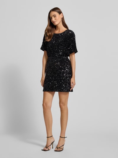 Vila Spódnica mini z wysokim stanem i cekinami model ‘FAITH’ Czarny 1