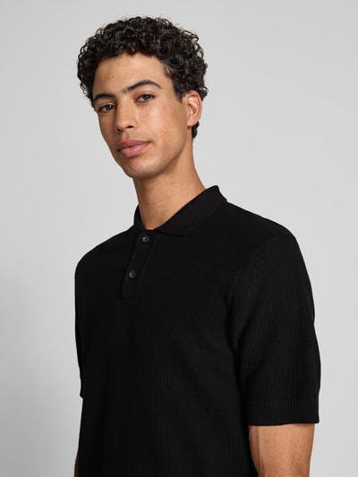 Only & Sons Koszulka polo z dzianiny o kroju regular fit z czystej bawełny model ‘TONY’ Czarny 3